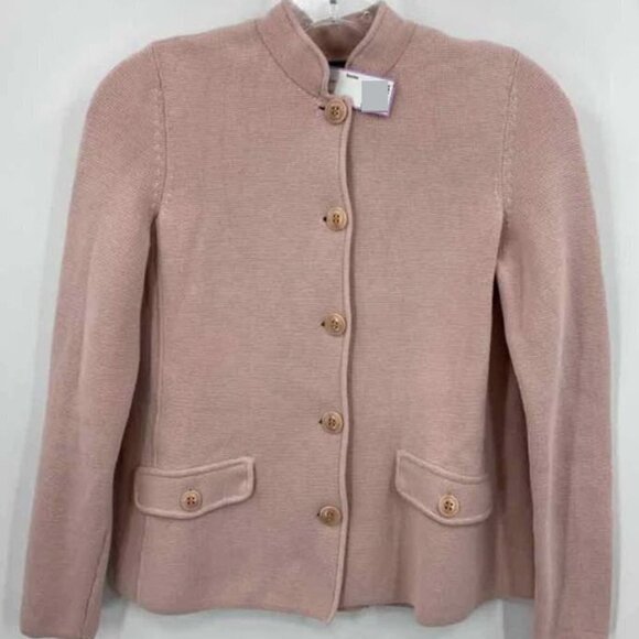 Talbots Size P Light Pink Knit Button Front Blazer Cardigan Career Wear Girlcore - Picture 1 of 10
